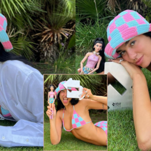 Dua Lipa shows off body in Ibiza as she poses in ʙικιɴι and custom “Barbie” doll