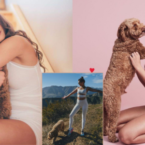 Talor Hill with her dog enjoy the moment Talor Hill with her dog enjoy the moment