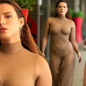Bella Thorne ensures all eyes are on her as she flashes her nipple piercing in a VERY daring thong bodysuit at Diesel’s Milan Fashion Week show