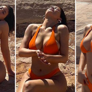 KURVY KYLIE Kylie Jenner busts out of teeny bright orange ʙικιɴι as she bakes in the H๏τ desert sun during trip to Utah KURVY KYLIE Kylie Jenner busts out of teeny bright orange ʙικιɴι as she bakes in the H๏τ desert sun during trip to Utah