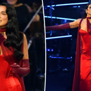 Dua Lipa brings the heat in red corset gown for Royal Albert Hall performance Dua Lipa brings the heat in red corset gown for Royal Albert Hall performance