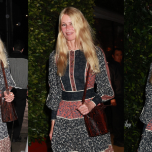 Claudia Schiffer wows in hippie chic dress as she enjoys date night with husband Matthew Vaughn