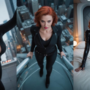 Black WIdow at the top of Avengers Tower Black WIdow at the top of Avengers Tower