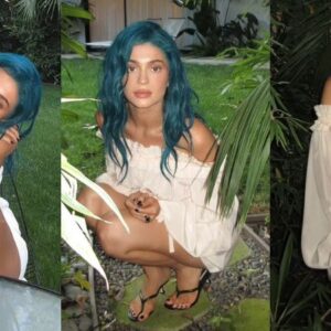 Kylie Jenner shares more sensual snapsH๏τs with new blue hair… after reuniting with ex-BFF Jordyn Woods