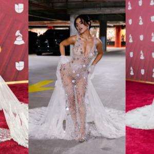 Becky G stole the show in a stunning sheer fishnet gown at the Latin Grammys