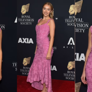 Hattie Dynevor oozes sophistication in a pink lace corseted dress while Kym Marsh dons a bejewelled suit as they lead the stars at The RTS Awards in Manchester