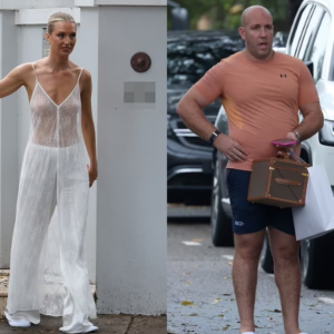 Pilates queen Bernadette Fahey dons see-through bridal wear as she and fiancé Jordan Sukkar are spotted getting ready for their wedding in Sydney